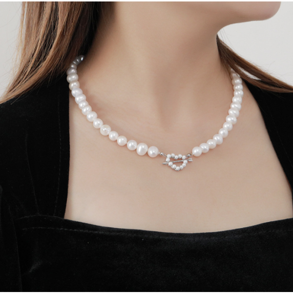 Silver Necklace Factory - INS Fashion Top Quality 925 Sterling Silver Love Pearl
