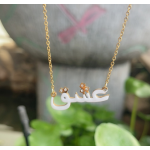 Arabic Necklace Factory - Colorful Enamel Love Letter Diamond Crystal Pendant