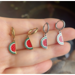 Watermelon Earrings Supplier - Cute Fruit Mini Stainless Steel Enamel Palestine