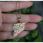 Syria Map Necklace Factory - Stainless Steel Pendant Rhinestone Words Jewelry