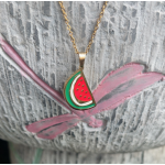 Palestine Jewelry Factory - Watermelon Fruit 316L Stainless Steel Enamel Necklace