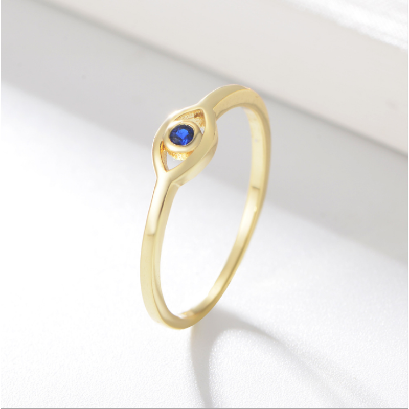 Devil's Eye Ring Supplier - New Trendy S925 Sterling Silver Blue Eye Zircon
