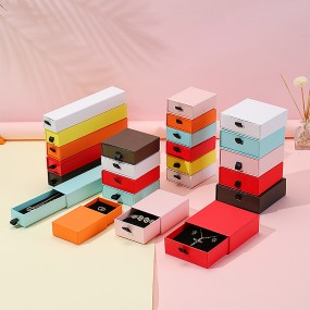 Jewelry Packaging Box Manufacturer - Custom Logo Multicolor Drawer Ring Necklace