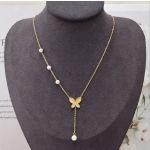 Women Necklace Factory - Wholesale 316L Stainless Steel Opal Diamond Butterfly