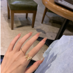 可调节戒指厂家 - 女性金色钻石开口铜合金水钻