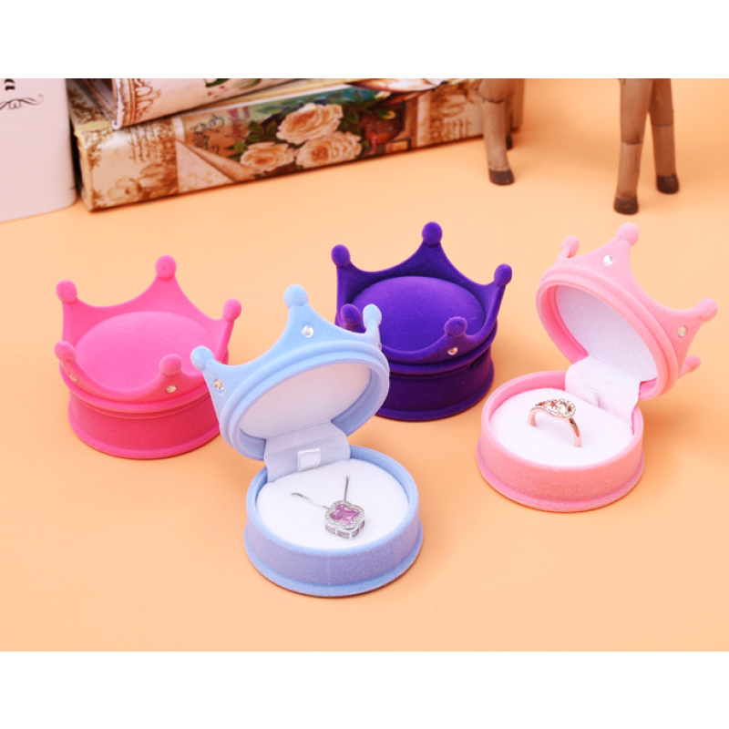 Jewelry Box Container Factory - 2 Piece Lovely Velvet Wedding Ring Display Holder