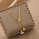 Heart Necklace Manufacturer - Gold Plated Stainless Steel Shell Key Love Pendant