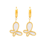 Butterfly Earrings Supplier - Stainless Steel Shell Green Drop Statement Women