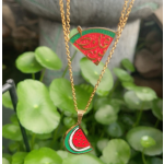 Palestine Jewelry Factory - Watermelon Fruit 316L Stainless Steel Enamel Necklace