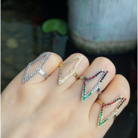 Palestine Rings Manufacturer - Stainless Steel Adjustable Map Rhinestone Design