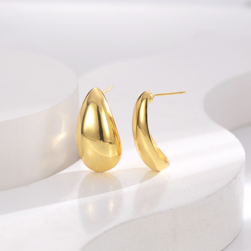 Water Drop Earrings Factory - Fashion Gold French Women's Vintage Hoop Accessories