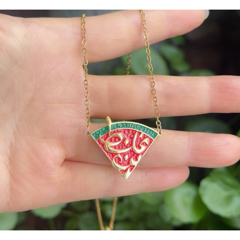 Arabic Necklace Manufacturer - Child Watermelon Pendant 316L Stainless Steel Enamel