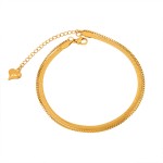 Stainless Steel Anklet Factory - Summer 18K Gold Double Layer Flat Snake Chain