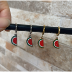 Watermelon Earrings Supplier - Cute Fruit Mini Stainless Steel Enamel Palestine