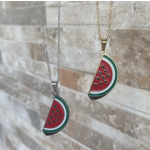 Personalized Necklace Supplier - Custom 18k Gold Stainless Steel Enamel Watermelon