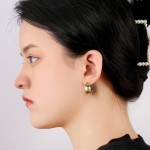 Hoop Earrings Manufacturer - French Retro Chunky Korean Fashion Brass Gold
