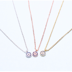 邪恶之眼项链供应商 - 2023热销925纯银CZ石