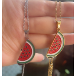 Personalized Necklace Supplier - Custom 18k Gold Stainless Steel Enamel Watermelon