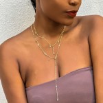 Crystal Necklace Supplier - Simple Tassel Women's Fashion Double Layer Jewelry