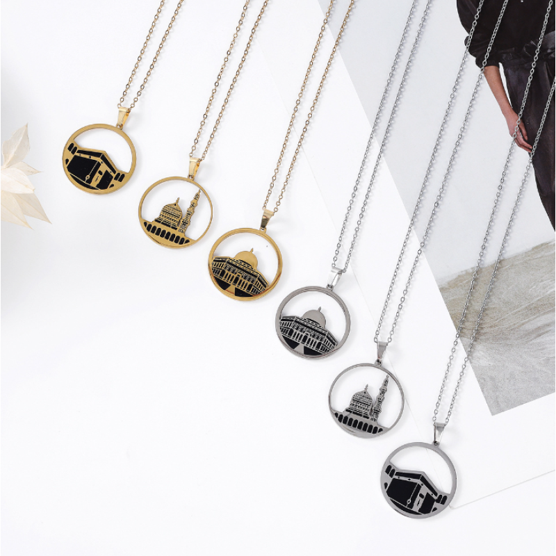 Mosque Necklace Manufacturer - 18K Gold Plated Stainless Steel Palestinian Jewelry