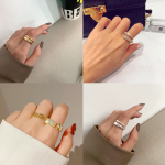 可调节戒指厂家 - 女性金色钻石开口铜合金水钻