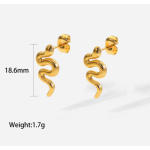 Snake Earrings Factory - INS Personality 18K Gold Plated Vintage Stud Earrings
