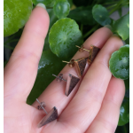 Arab Earrings Supplier - Stainless Steel Triangle Stud 18K Gold Plated Enamel