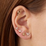 Silver Earrings Supplier - S925 Silver Needle Zircon Leaf Minimalism Cubic