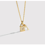 Rhinestone Necklace Manufacturer - Exquisite Full Lock Key Pendant S925 Silver