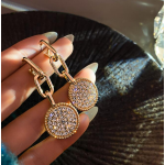 Silver Earrings Supplier - 925 Silver Needle Shiny Long Chain Rhinestone Oval