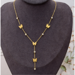 Butterfly Necklace Manufacturer - Korean Fashion 18K Gold Plated Long Tassel