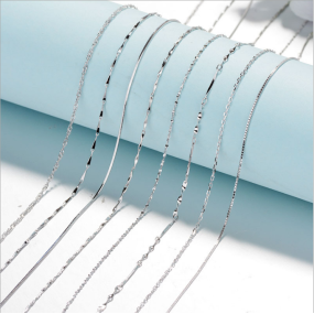 Cross Necklace Factory - Hot Selling S925 Sterling Silver Box Water Wave Chain