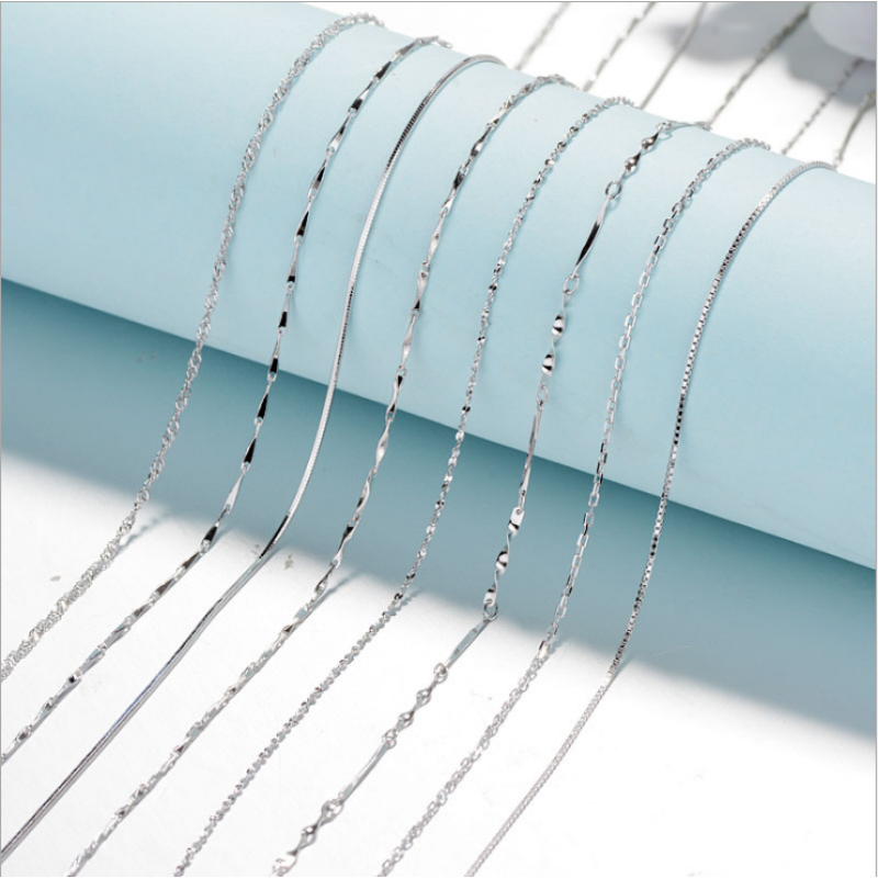 Cross Necklace Factory - Hot Selling S925 Sterling Silver Box Water Wave Chain