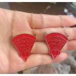 Arabic Necklace Supplier - 18K Gold Stainless Steel Red Enamel Pendant Men Women