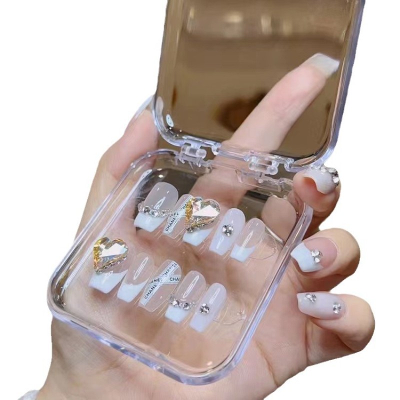 Fake Nails Storage Box Manufacturer - White Transparent Plastic Jewelry Case