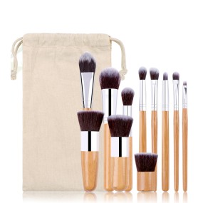 Makeup Brush Set Manufacturer - OEM 11PCS Bamboo Handle Eco Friendly