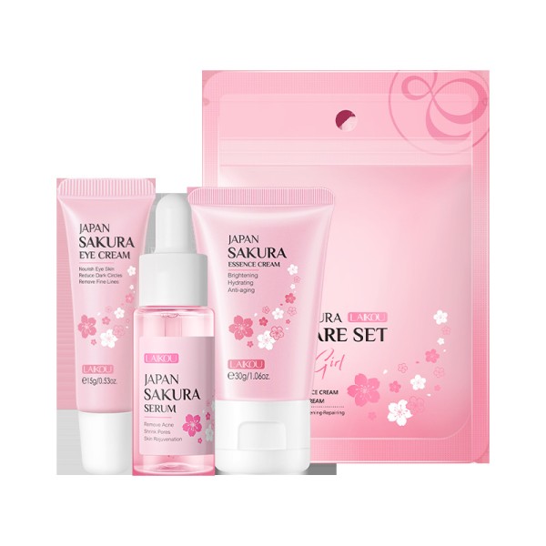 Skin Care Set Factory - 3-Piece Sakura Serum Cream Eye