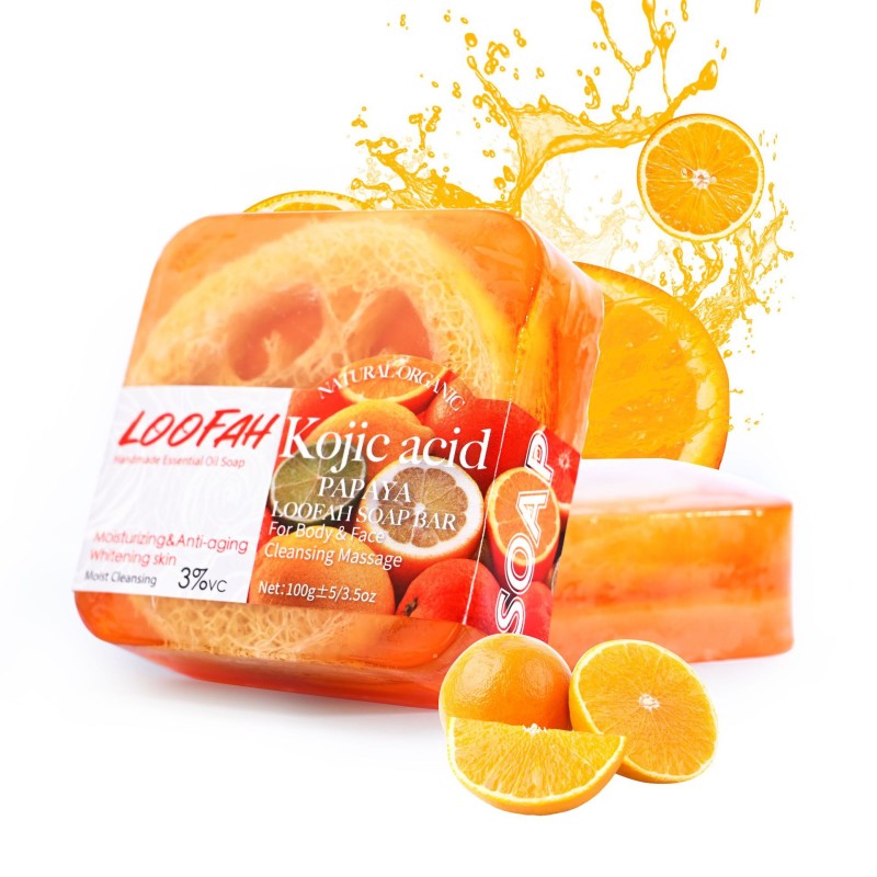 Loofah Soap Manufacturer - OEM Papaya Kojic Acid Whitening 100g
