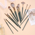 Makeup Brush Set Supplier - 14 Piece Deep Green Set