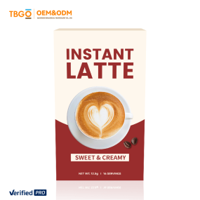 TBG OEM Latte Flavor Instant Coffee Manufacturer - 6-in-1 Formula with Non-Dairy Creamer & Coconut Oil Powder Private Label Smooth Texture