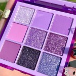 Eye Shadow Palette Private Label - 9 Color Purple Glitter Pearl Waterproof for Women