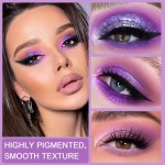 Eye Shadow Palette Private Label - 9 Color Purple Glitter Pearl Waterproof for Women