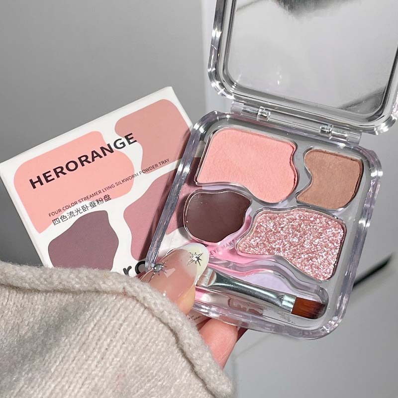 Mini Eyeshadow Palette Private Label - 4 Color Travel Size Matte Highlight Pocket