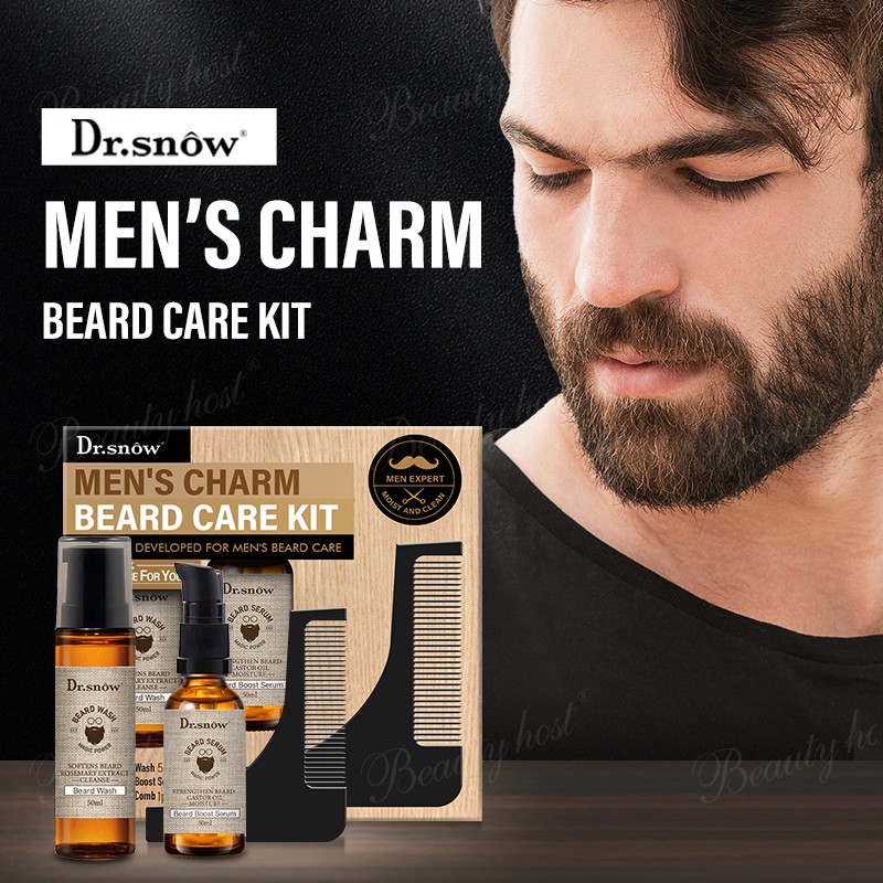 Beard Care Set Manufacturer - Wash Boost Serum Organic