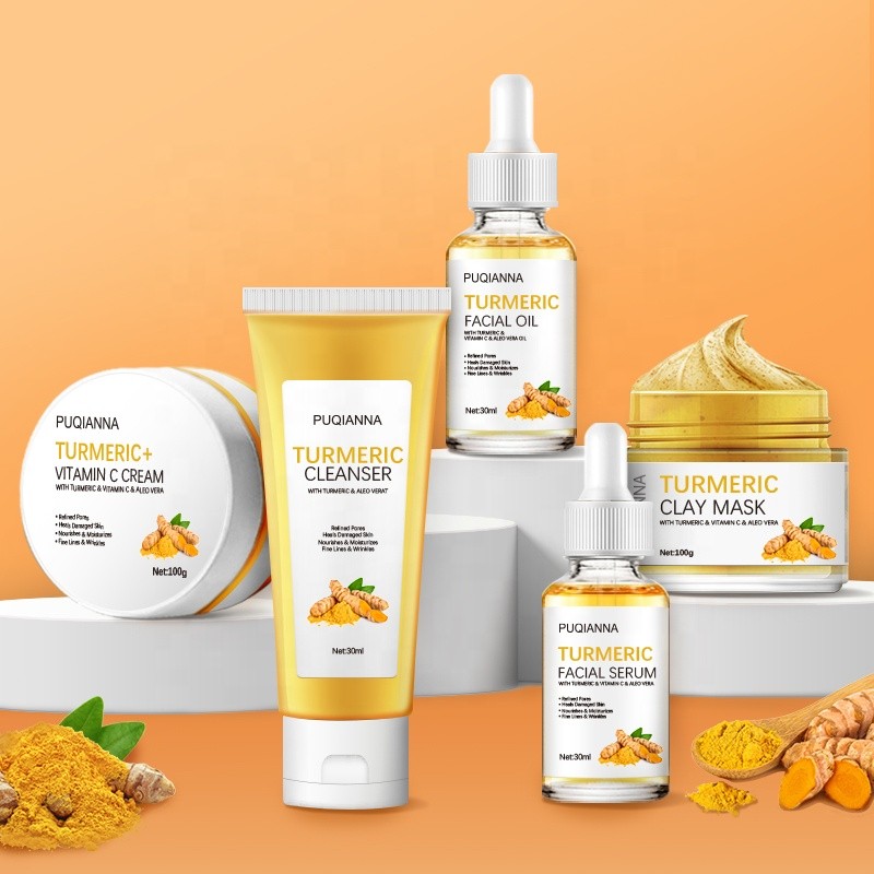 Turmeric Skincare Set Factory - Anti Acne Whitening Serum Scrub