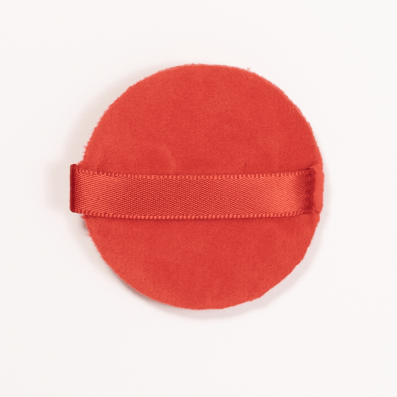 Powder Puff Private Label - Soft Red Silk Round Bow Loose Makeup Wholesale