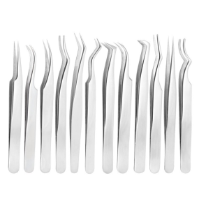 Eyelash Tweezers Manufacturer - Stainless Steel Gold Clip Volume Pointed
