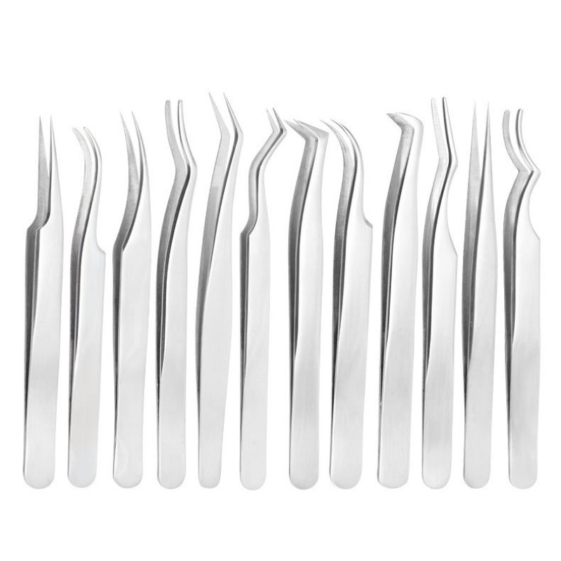 Eyelash Tweezers Manufacturer - Stainless Steel Gold Clip Volume Pointed