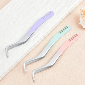 Eyelash Extension Set Manufacturer - Stainless Steel Curved Tweezers Beginner Tool