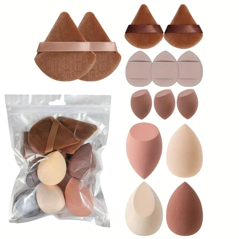 Powder Puff Set Supplier - 14 Bag Mini Egg Thumb Ready Style Cosmetic